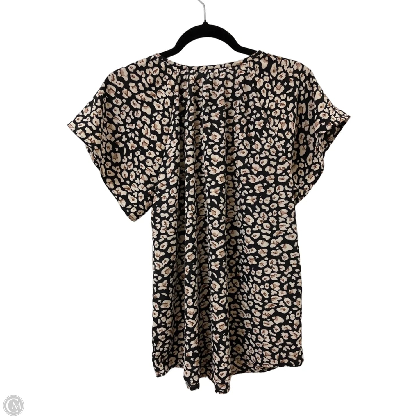 Top Short Sleeve By Clothes Mentor In Black & Cream, Size: L