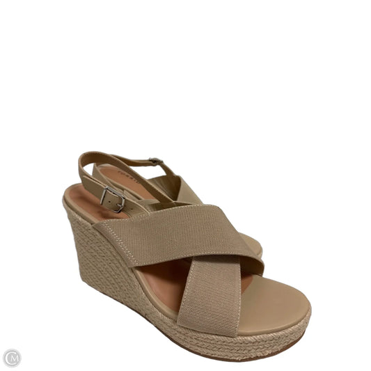 Sandals Heels Wedge By Torrid In Tan, Size: 11.5