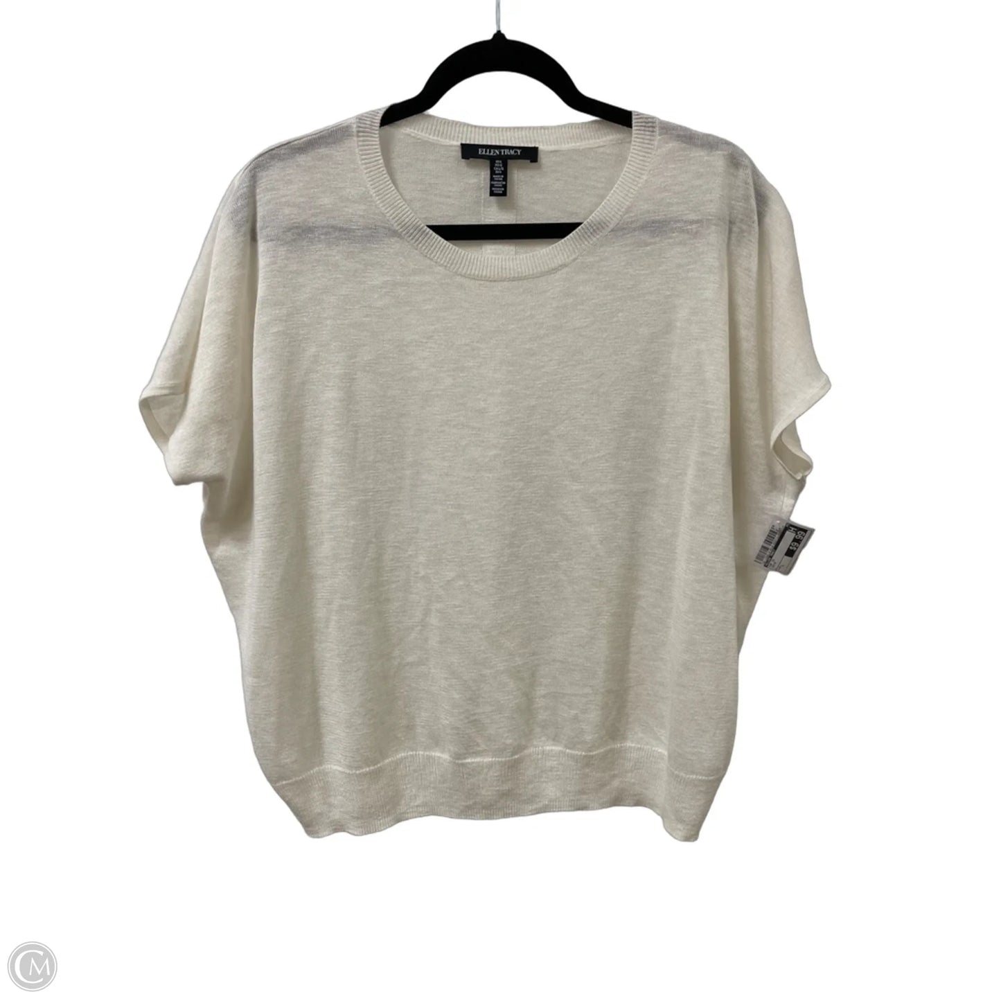 Top Short Sleeve By Ellen Tracy In Cream, Size: L