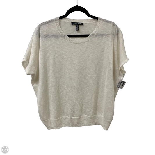 Top Short Sleeve By Ellen Tracy In Cream, Size: L