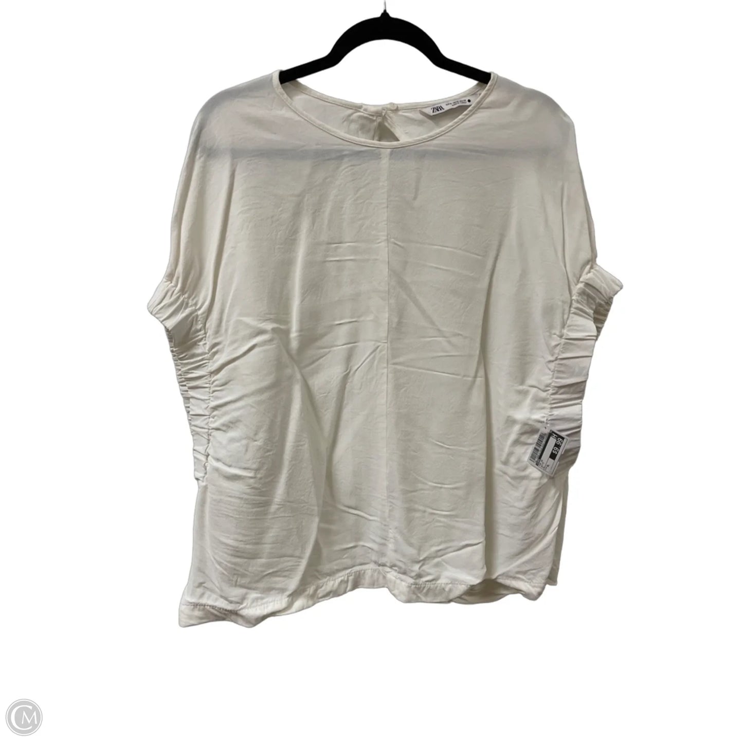 Top Short Sleeve By Zara In White, Size: Xl