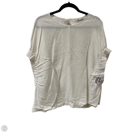 Top Short Sleeve By Zara In White, Size: Xl