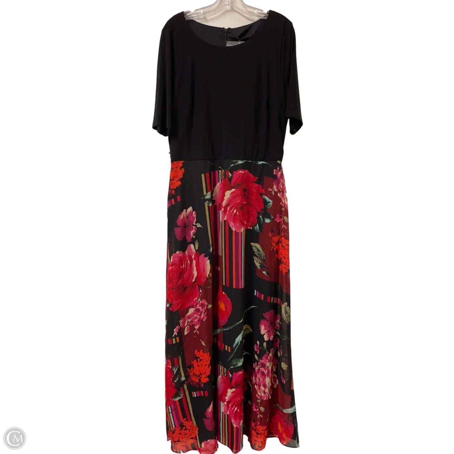 Dress Casual Maxi By Clothes Mentor In Black & Pink, Size: 14