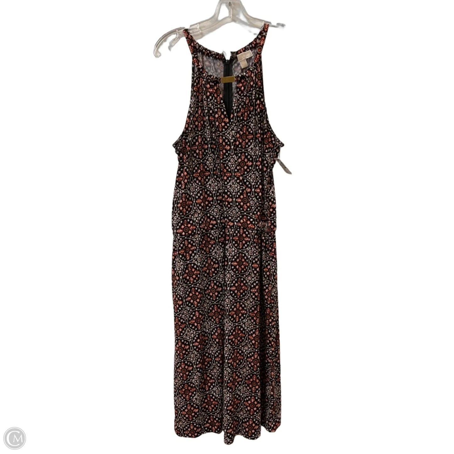 Dress Casual Midi By Michael By Michael Kors In Black & Orange, Size: L