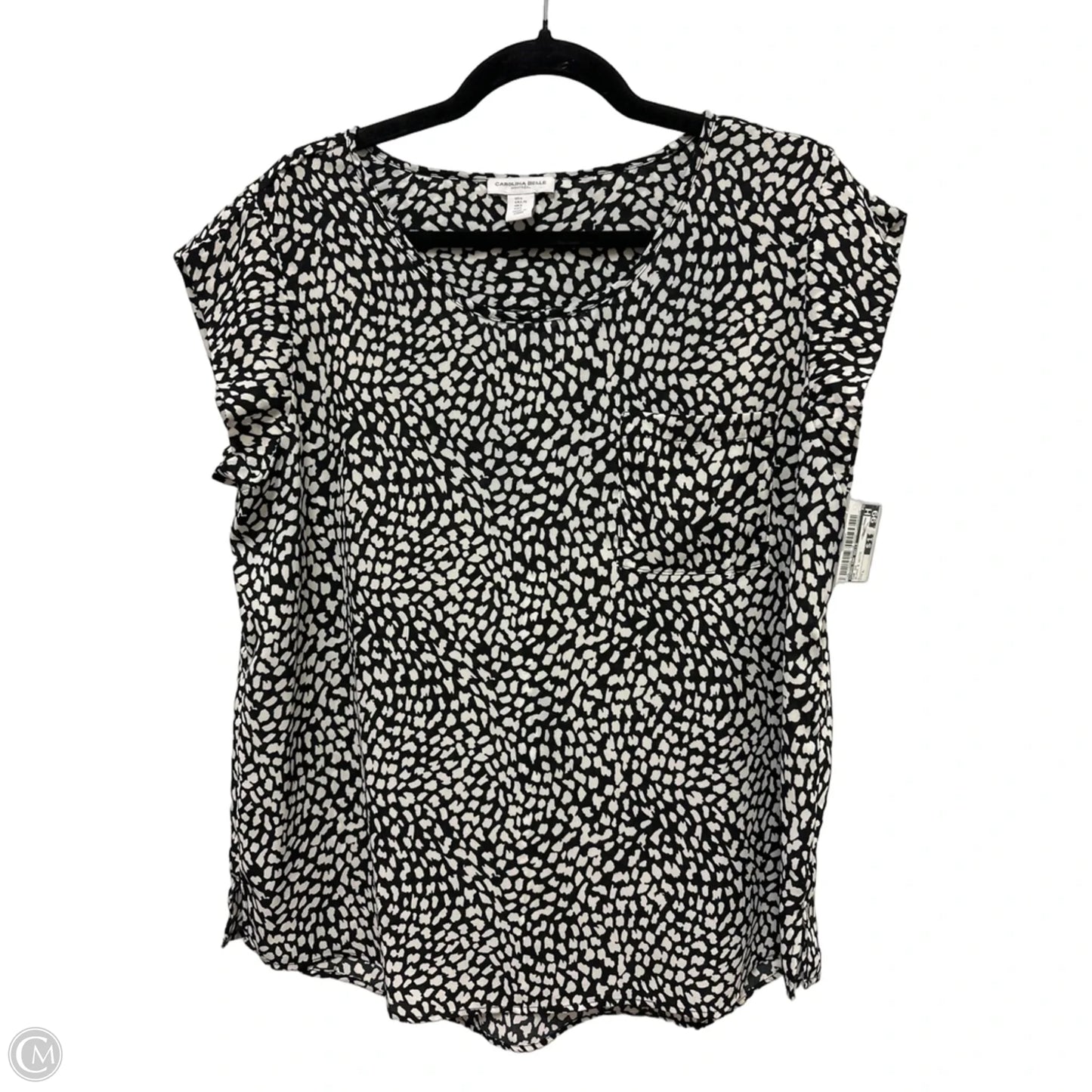 Top Short Sleeve By Carolina Belle In Black & White, Size: L