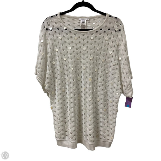 Top Short Sleeve By Chicos In White, Size: L