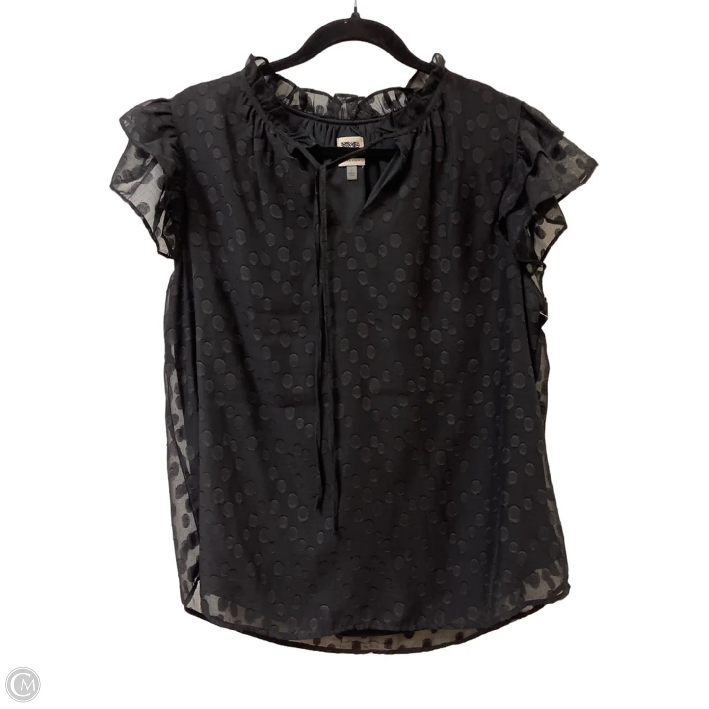 Top Short Sleeve By Anne Klein In Black, Size: L