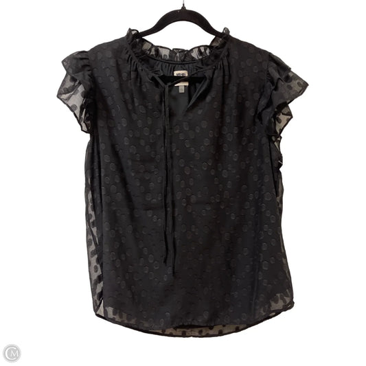 Top Short Sleeve By Anne Klein In Black, Size: L