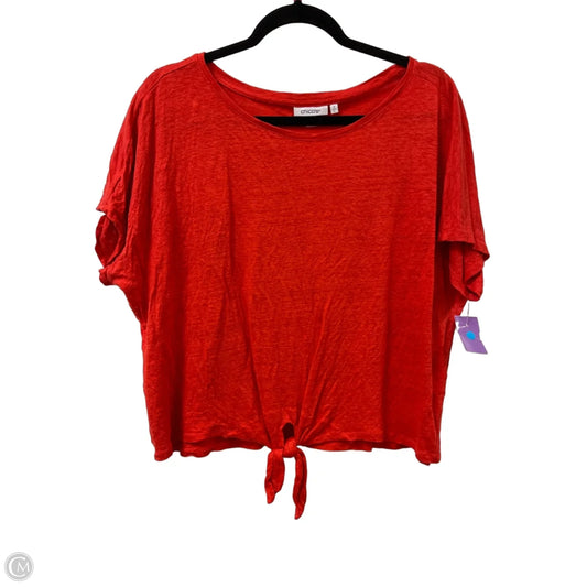 Top Short Sleeve By Chicos In Orange, Size: L