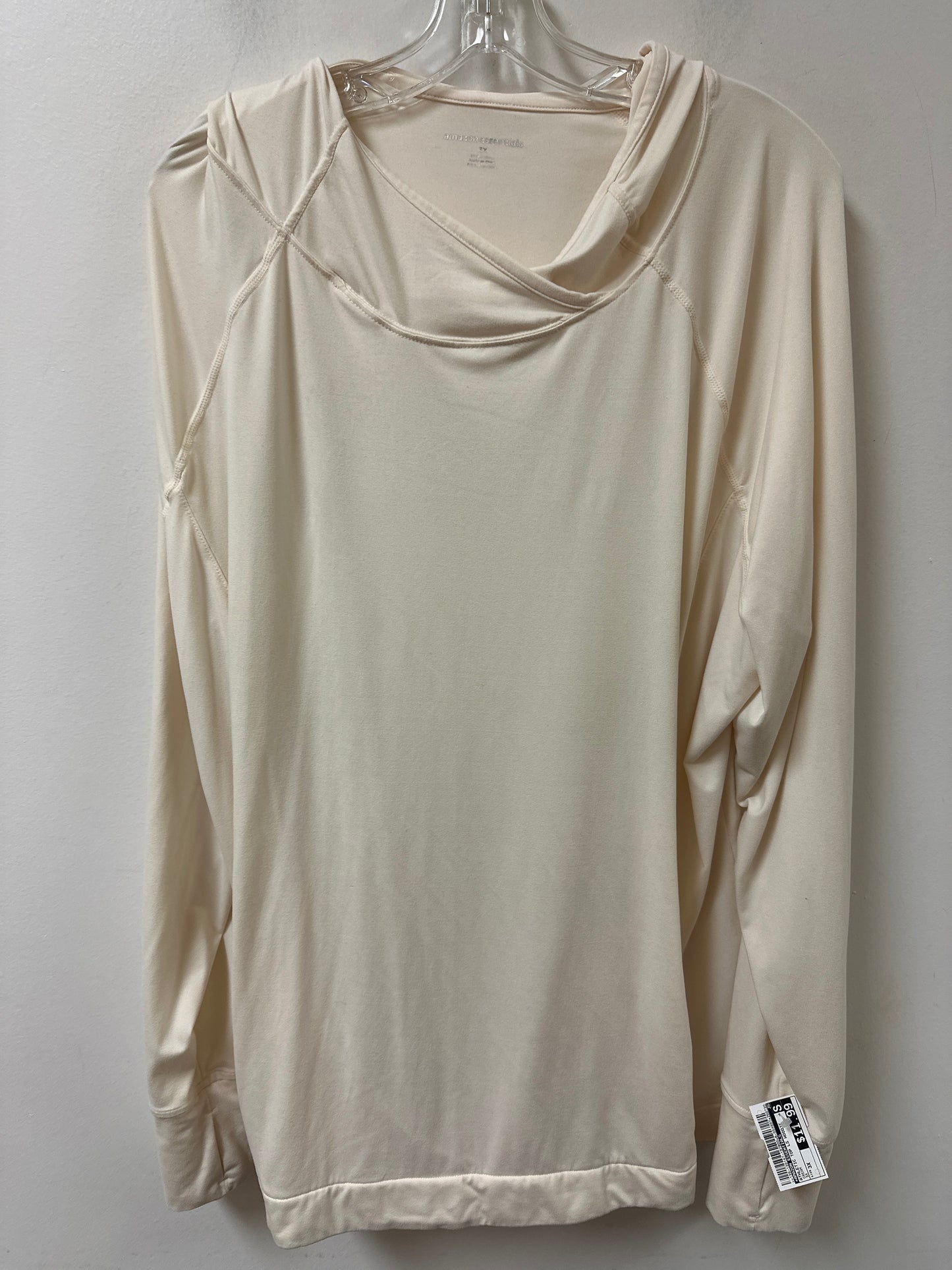 Athletic Top Ls Hoodie By Amazon Essentials In Cream, Size:3X